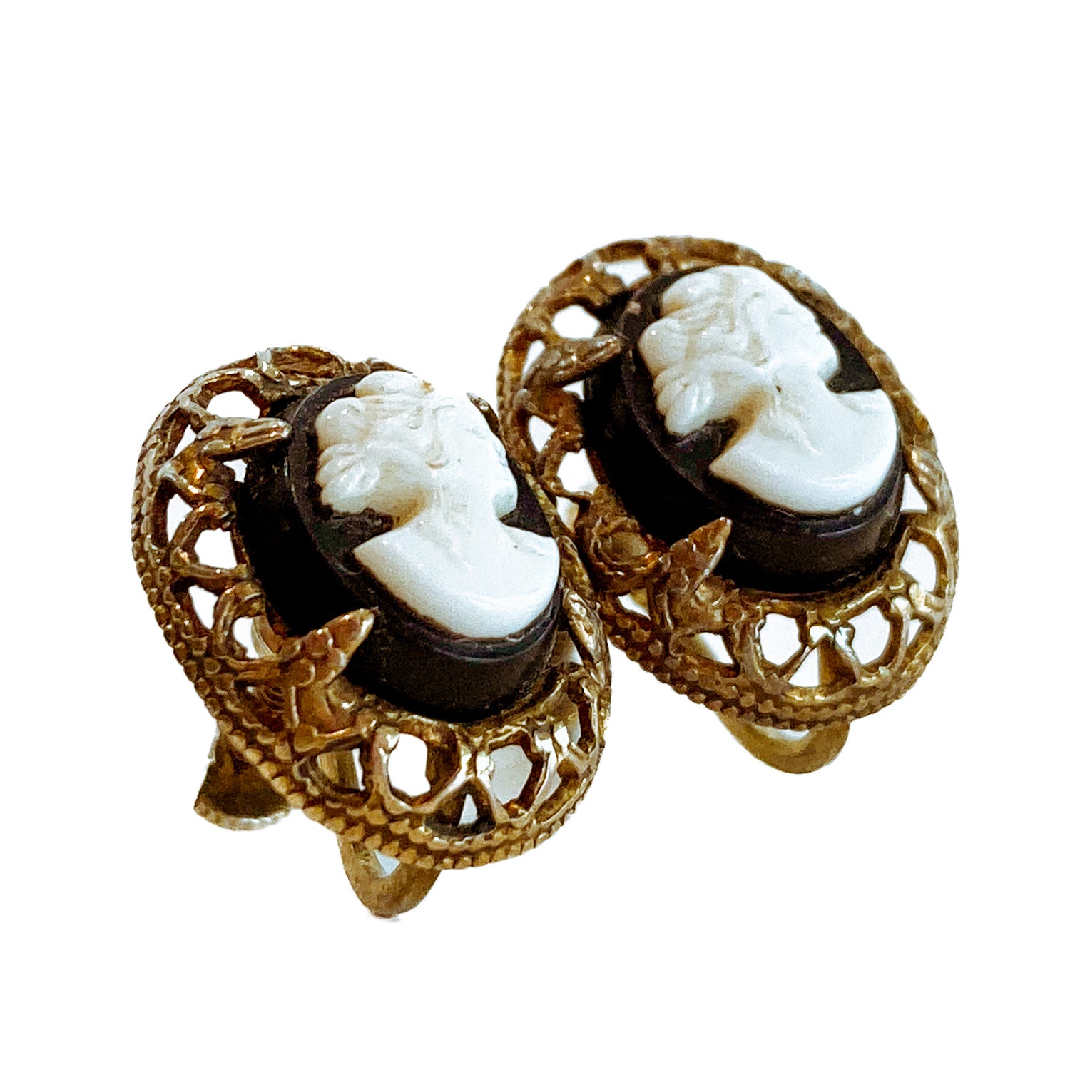Vintage Victorian Estate Cameo Black Onyx Brooch & Earrings Set – Crown  Jewelers